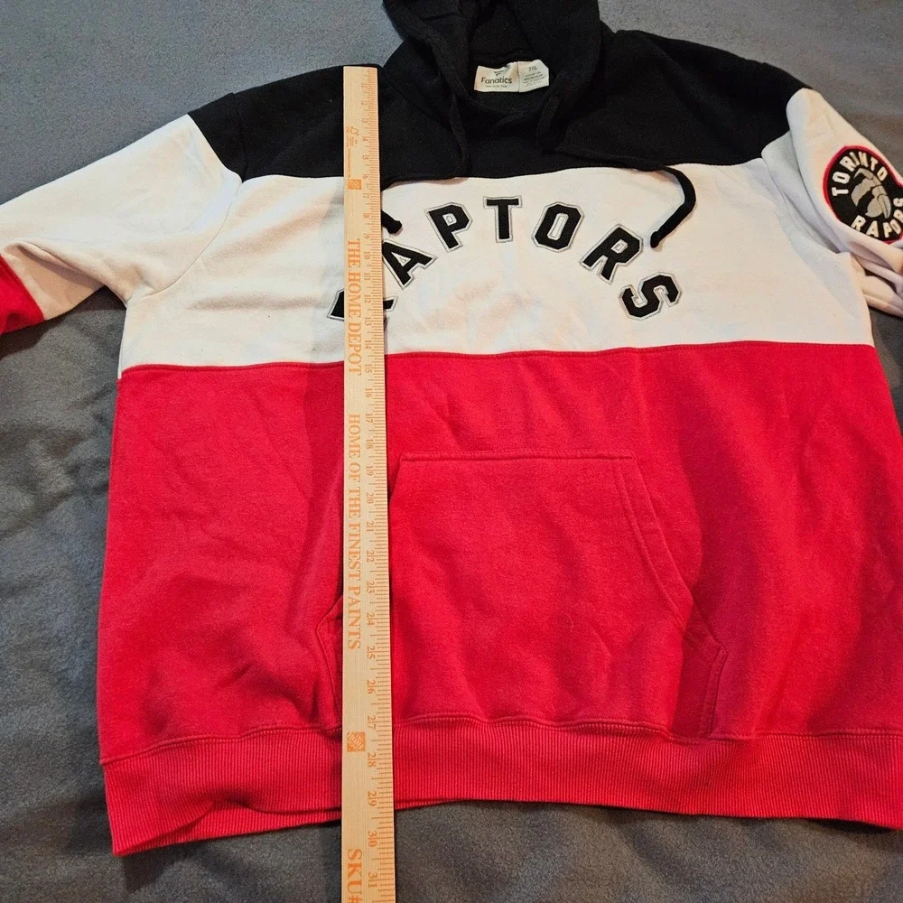 Fanatics Toronto Raptors Colorblock Hoodie Mens 2XL‎ Black Red White Basketball - Picture 7 of 8